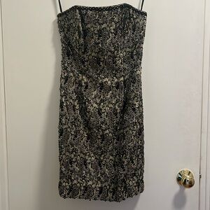 Beaded Paisley Strapless Dress Small
